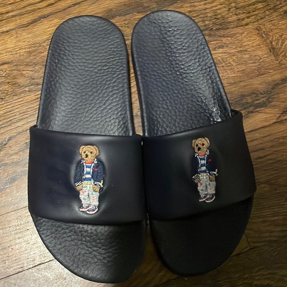 POLO BY RALPH LAUREN SLIDES NAVY